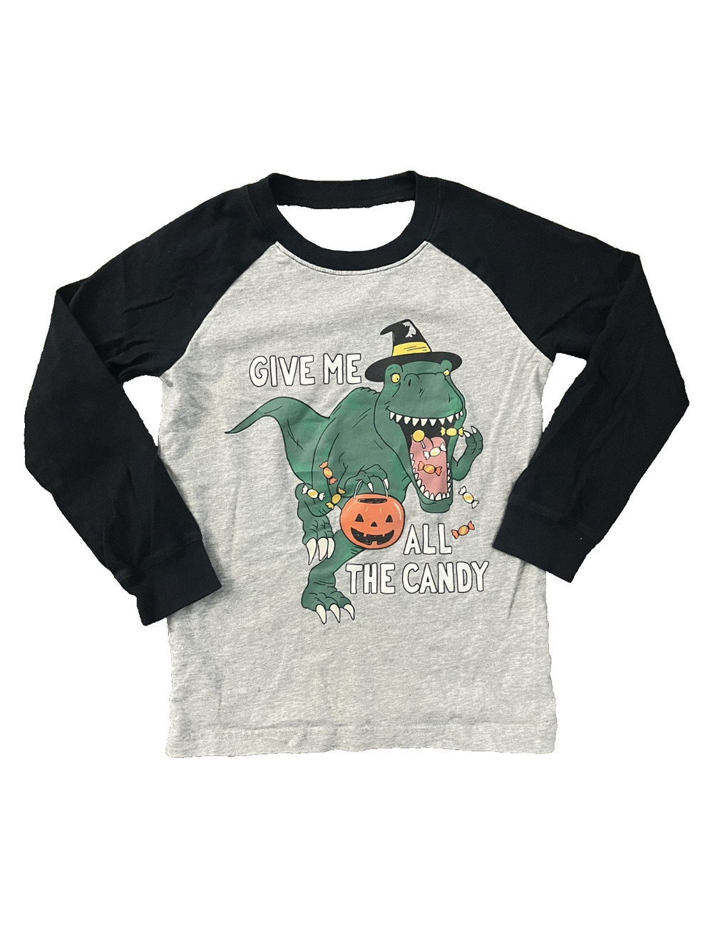 Juniors Boys Carters Kids Size 7 100% Cotton Halloween Long Sleeve Dino Print